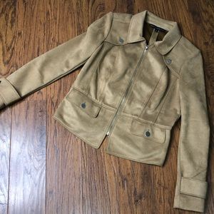 Tailored tan zip jacket by White House Black Market
